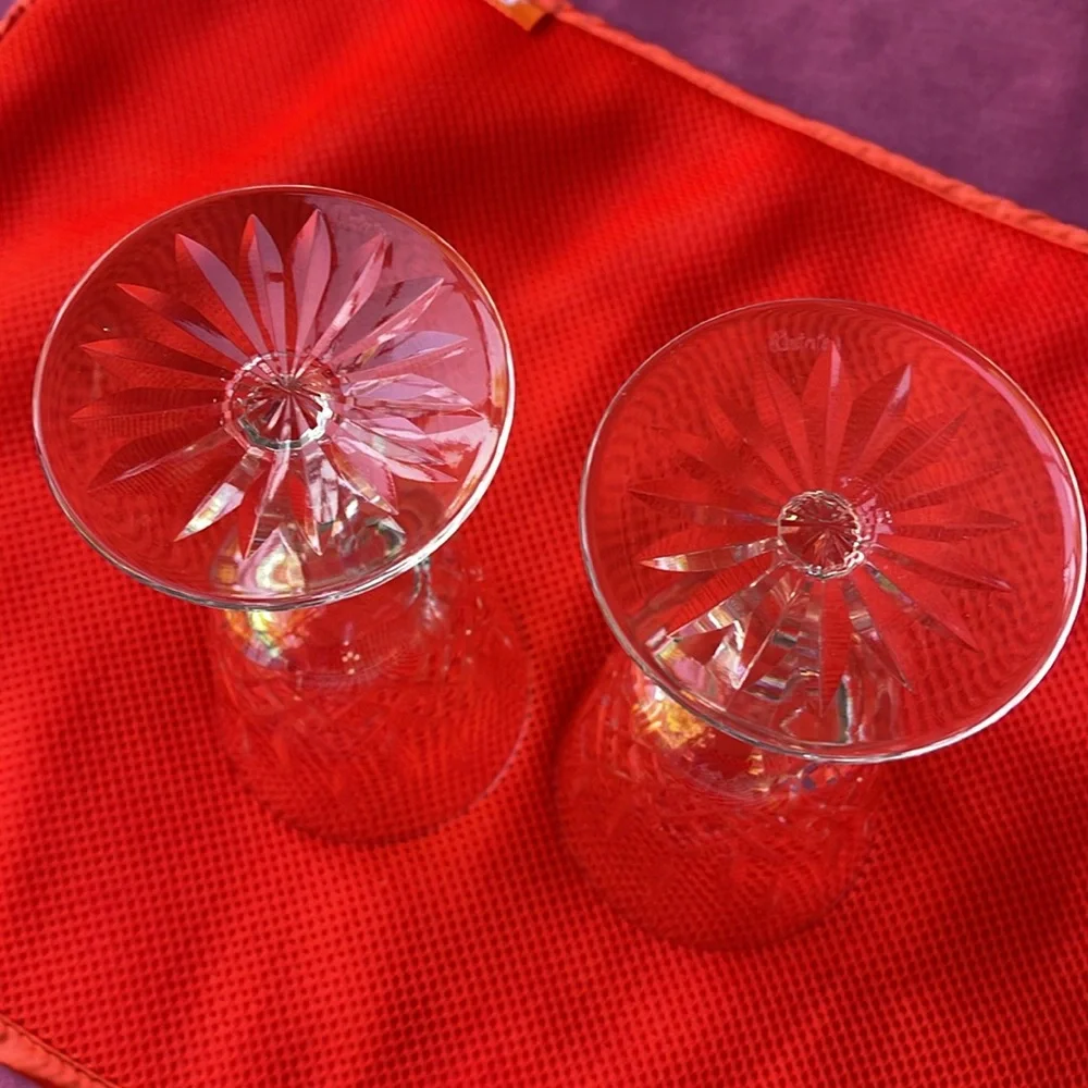 Set of 2 Vintage Crystal Waterford Wine Glasses..Lismore Pattern signed